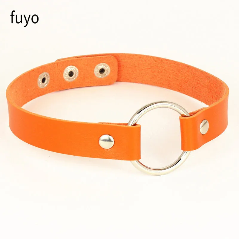 Collier Ras du Cou Gothique en Cuir PU pour Femme, 1 Pièce, Punk, Rond, Amour, raq, Bijoux