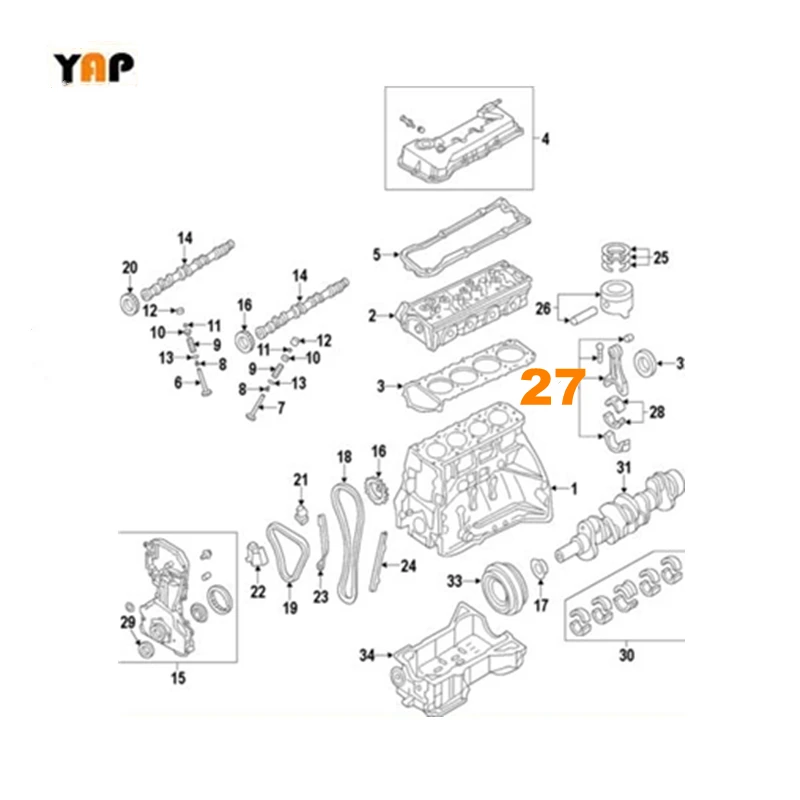 Connecting Rod FOR Subaru Baja Impreza Forester Legacy Baja Outback EJ255 2.5L L4 Turbo 12100-AA181 12100-AA180 2004-2014