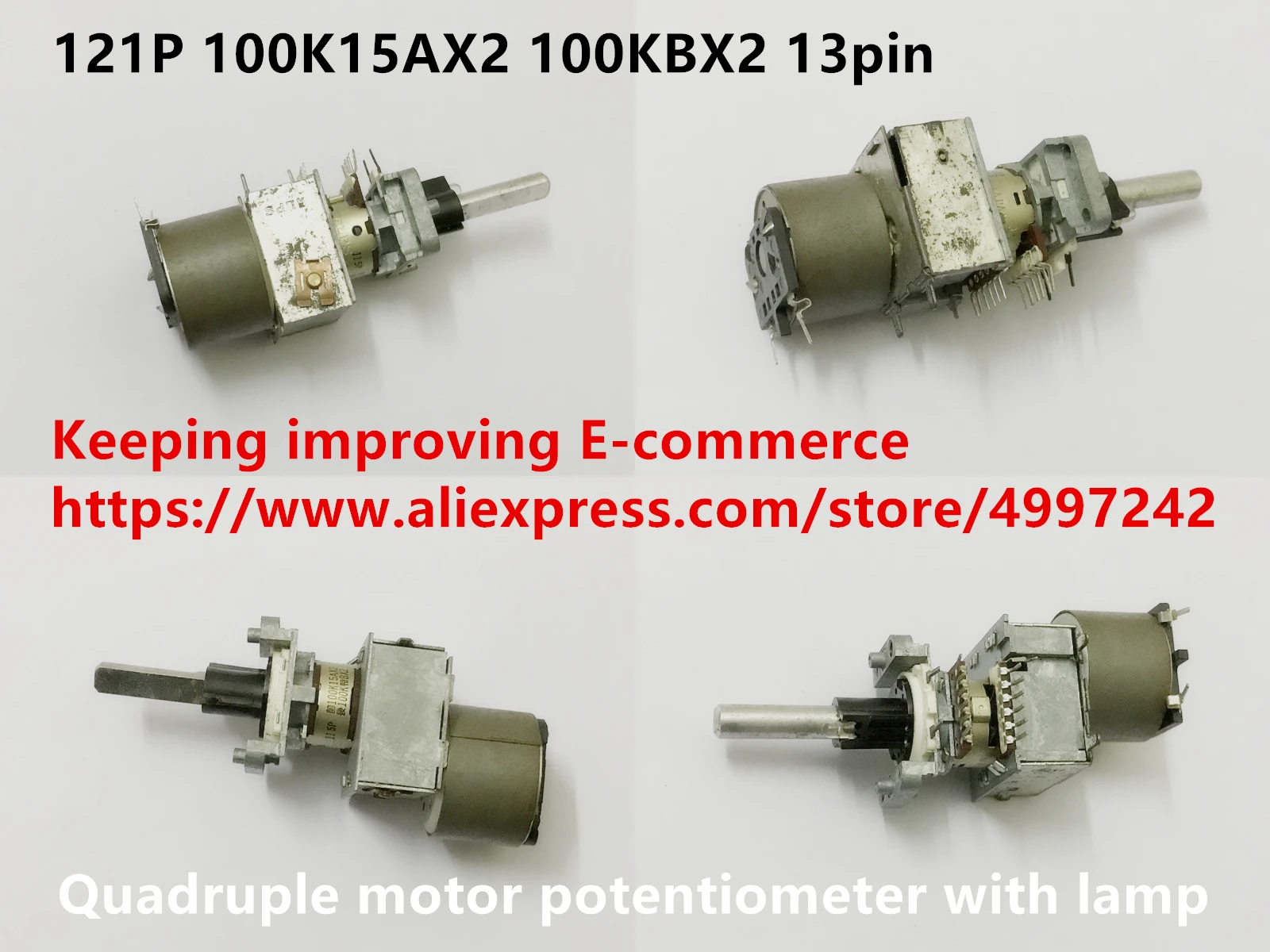 Hot spot 121P 100K15AX2 100KBX2 13pin quadruple motor potentiometer with lamp (SWITCH)