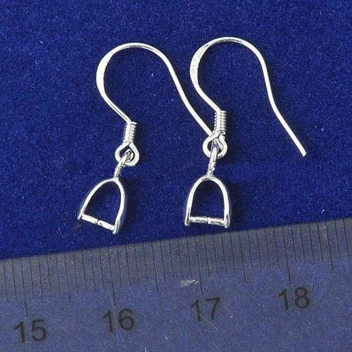 Wholesale 100PCS 15mm Plain 925 Silver Hooks Earring Jewelry Findings Pinch Bail Soft 925 sterlling silver Earring Earwire