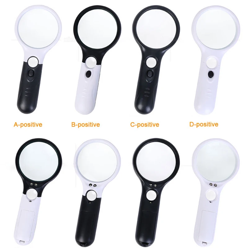 3X 45X Portable Handheld Magnifying Glass Illuminated Magnifier Microscope With 3 LED Lights for for Reading Jewelry Repair Tool