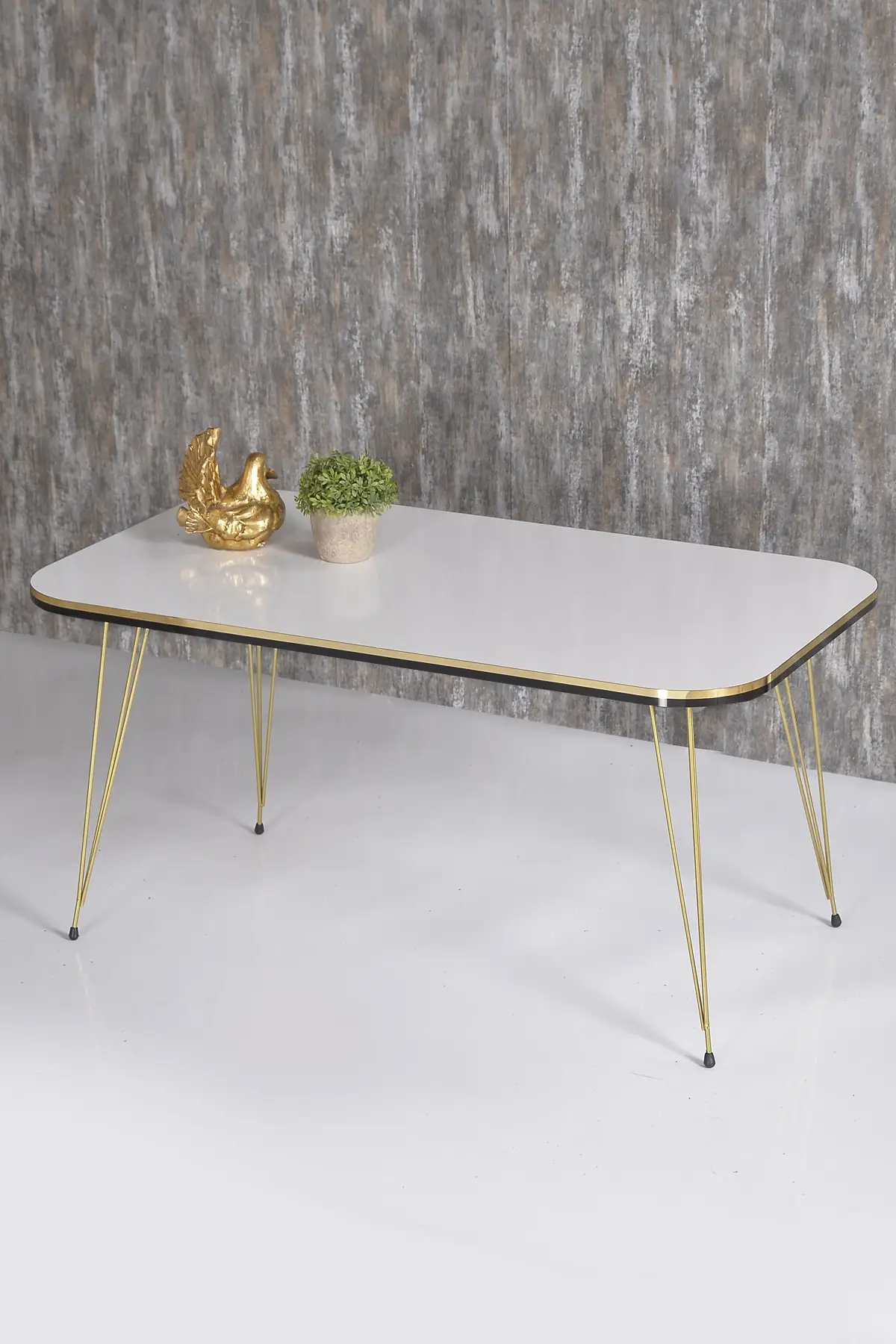 Medium Coffee Table Kr Double Gold White Wire Foot