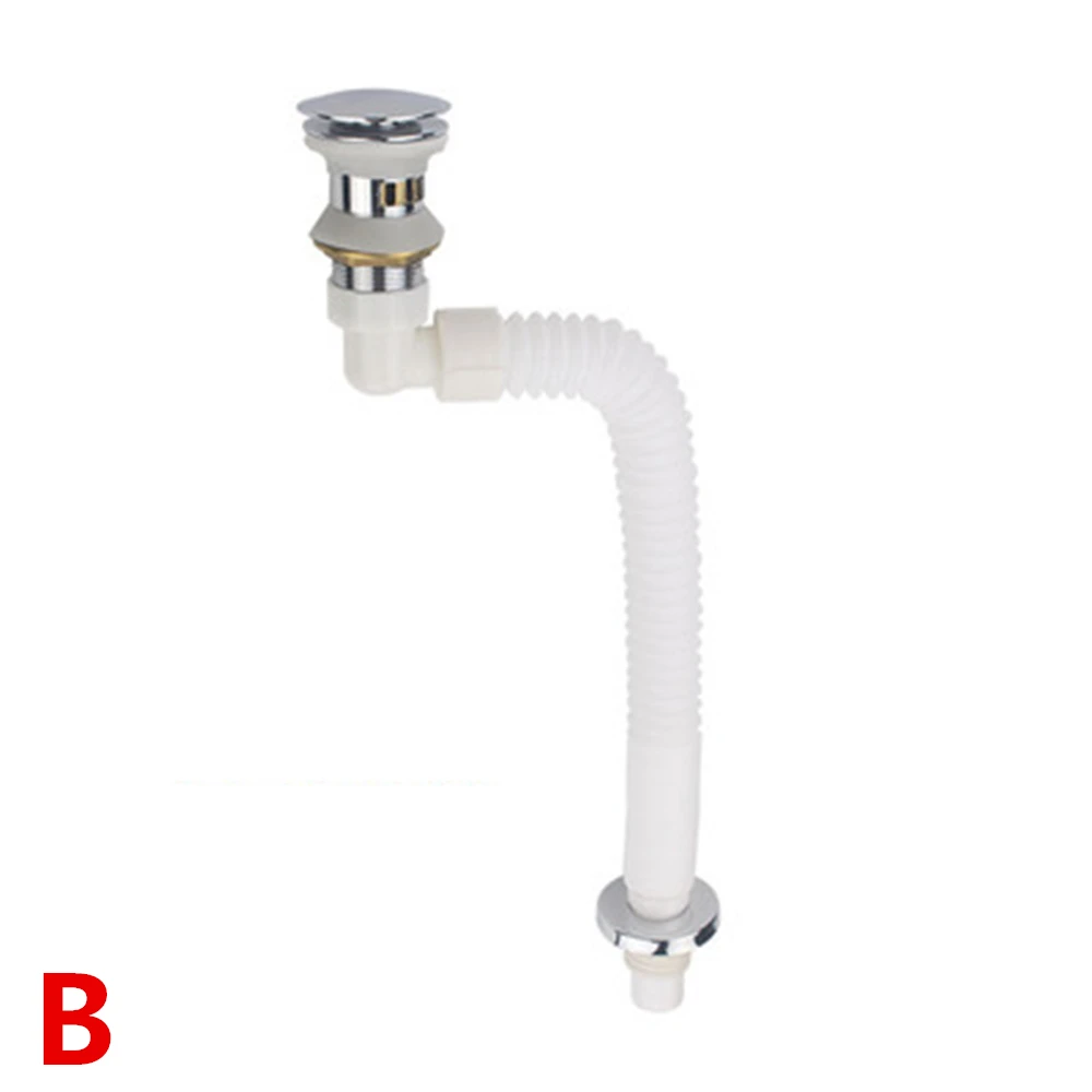 Lavabo de cobre completo, tubo retráctil de drenaje, cesta de aleta de rebote, tubo de drenaje antibloqueo de cobre completo