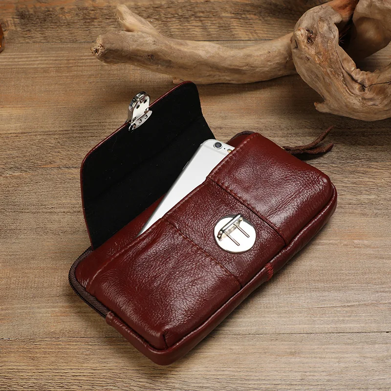 Men's  Leather Oversized Waist Bag Multi-Function Business Cross-Section Mobile Phone Bag  Trade Fair Hot Sale Pannier Bag