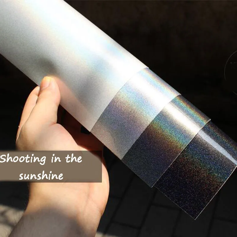 75cm X152cm Holographic Rainbow Laser Glitter Sticker Sheets Decals Glossy Vinyl Wrap Car Styling Wrapping Decal Films