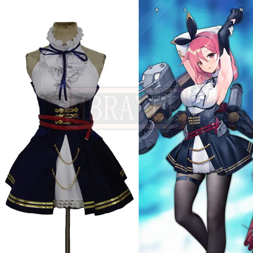 

Game Azur Lane HMS Black Prince Uniform Cosplay Costume Halloween Party Outfit Custom Made Any Size