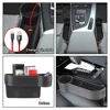 PU Leather Car Seat Gap Storage Box Universal Seat Gap Slit Box With Charging Hole Phone Bottle Keys Holder Box Auto Organizer 4
