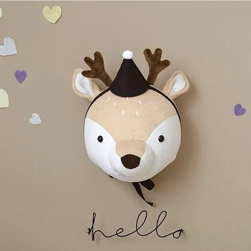 INS Nordic Plüsch Spielzeug Tiere Kopf Wand Hängen Einhorn Deer Elefant Gefüllt Spielzeug Kinder Mädchen Zimmer Decor Geburtstag Weihnachten Geschenke