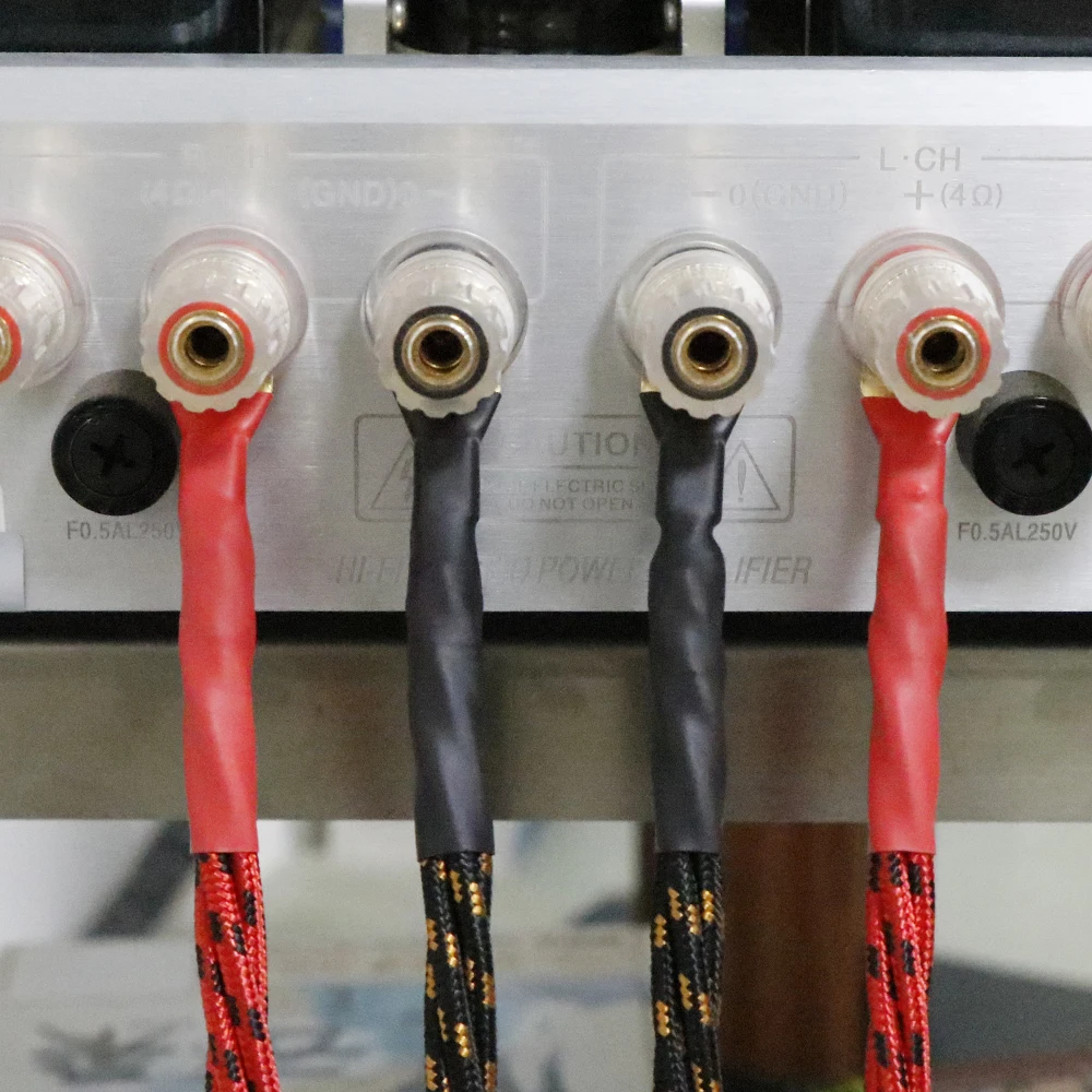 Ein Paar sauerstofffreies Kupfer (OFC) Audio-HiFi-Lautsprecherkabel, HI-FI-High-End-Verstärker-Lautsprecherkabel, Bananenspaten-Steckerkabel – Detail 7