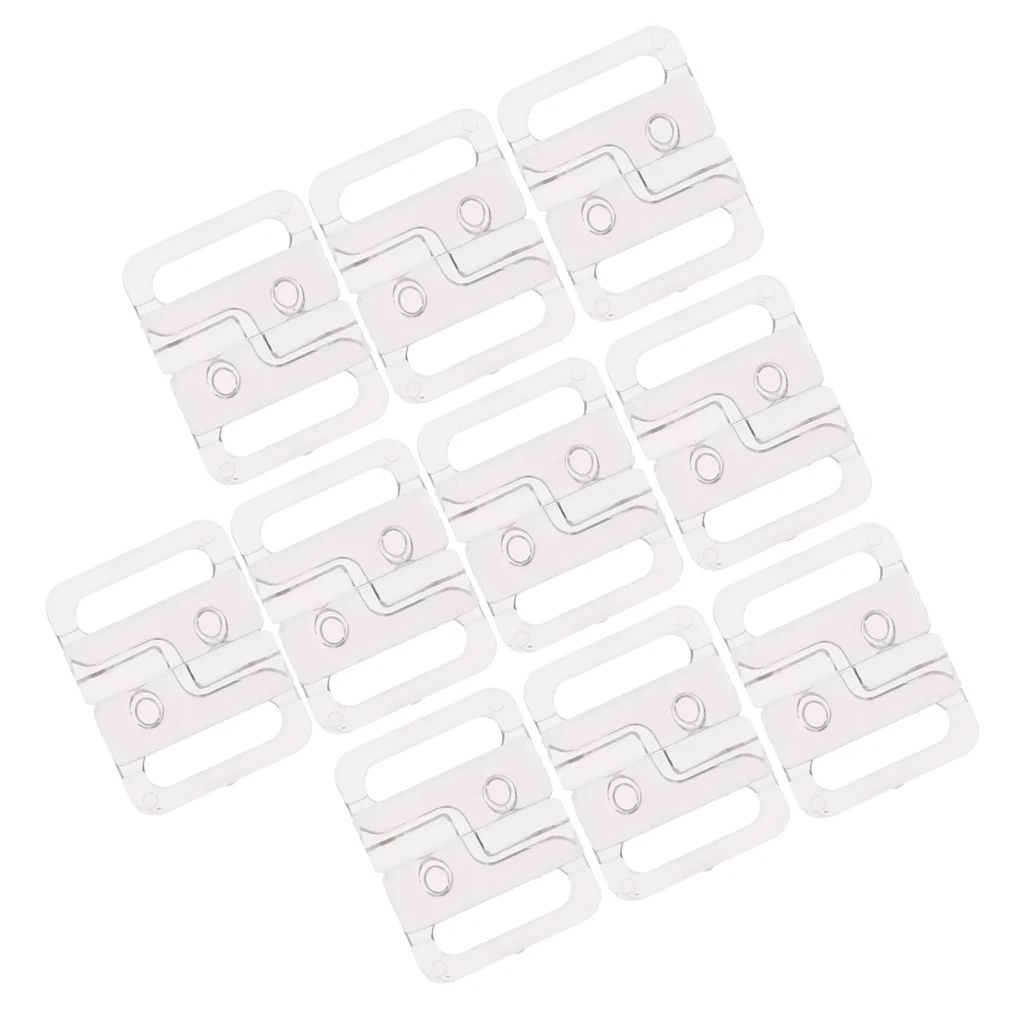 10 Pairs Plastic Bikini Clips Snap Hooks Bra Strap Swimwear Clasp Lingerie for Shoes Bathing Suits Swinwear Accessories - 14mm