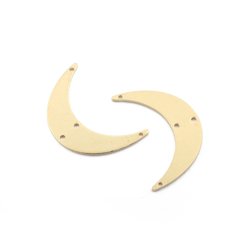 20pcs/lot Raw Brass Moon Charms Pendant Connector For DIY Statement Necklace Bracelet Crescent Jewelry Handmade Making