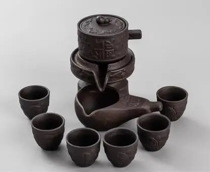 Imagem -02 - Pedra de Argila Roxa Moagem Semiautomática Chá Conjunto Criativo Kung fu Chá Pote Chá Cerimônia Suprimentos para Fazer Chá Oolong Puer er Chá