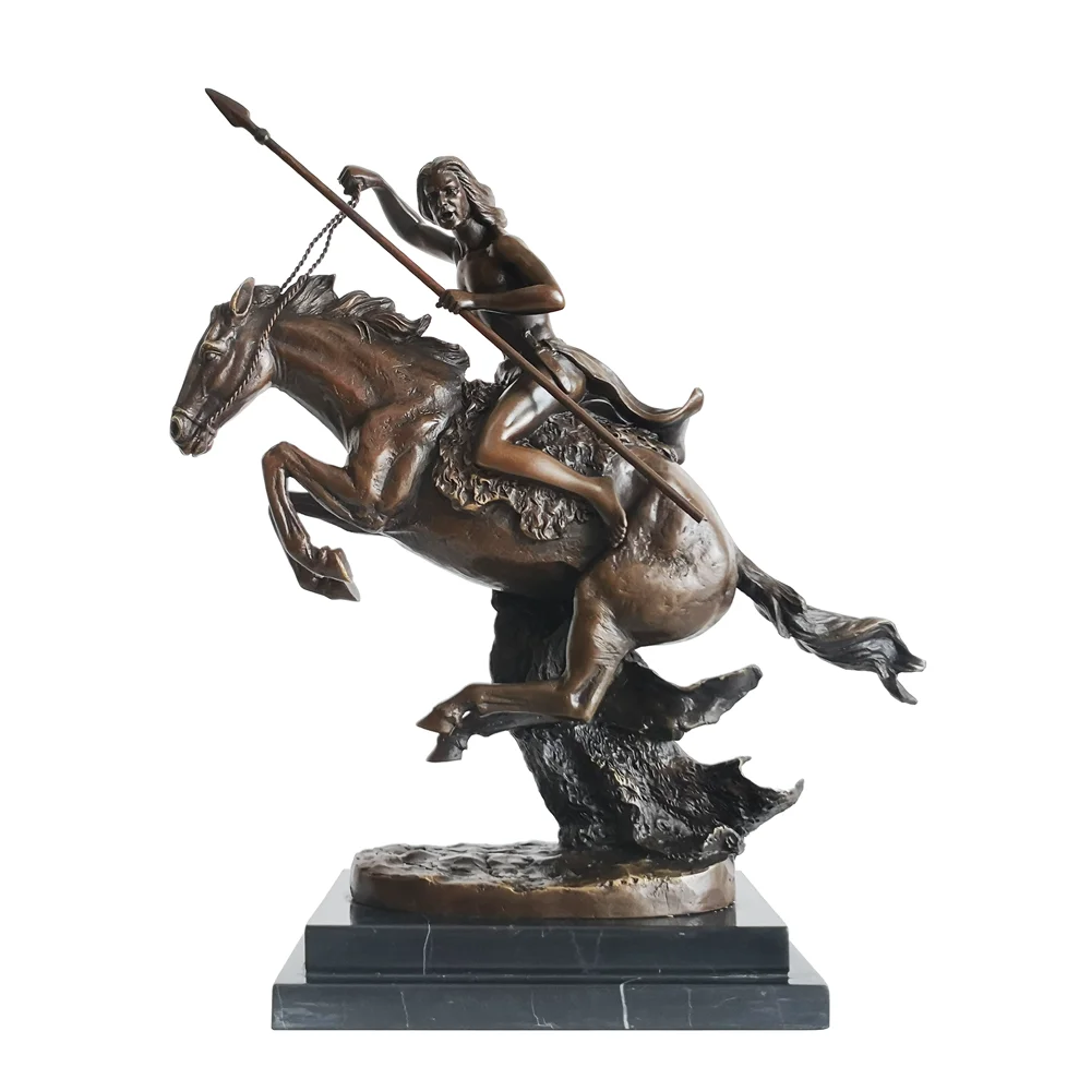 Antico cacciatore uomo statua Cowboy scultura Hot Cast bronzo elegante arte dettagliata Base in marmo Home Office Decor