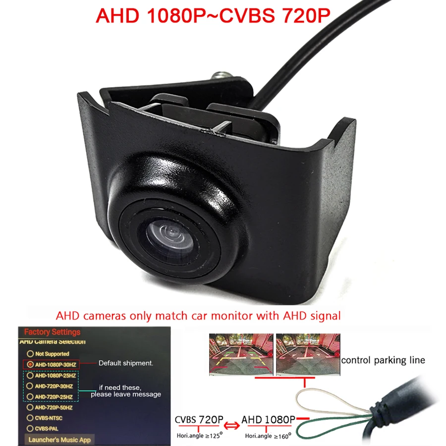 180deg fisheye 1920*1080P AHD Car Front View vehicle Camera for Skoda Kodiaq 2017 2018 front Grille camera Brand Mark Camera HD