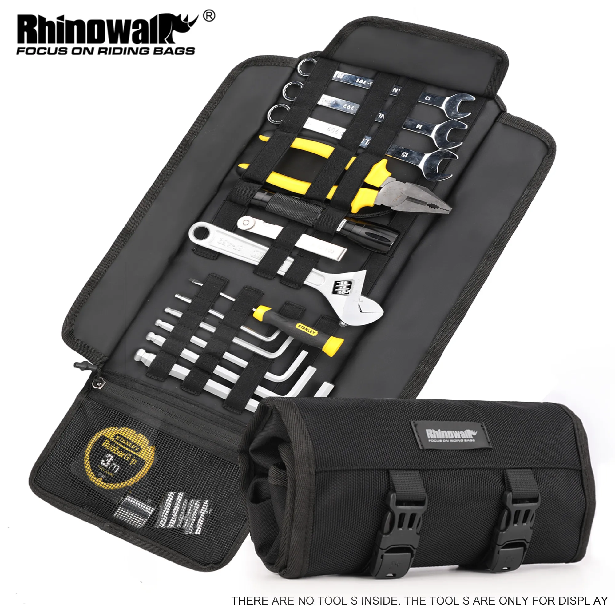 Rhinowalk Motorrad-Werkzeugtasche, Rolle, Werkzeugset, Satteltasche, tragbares Reparaturset, Aufbewahrungstasche, universelle seitliche Werkzeugtasche mit großer Kapazität