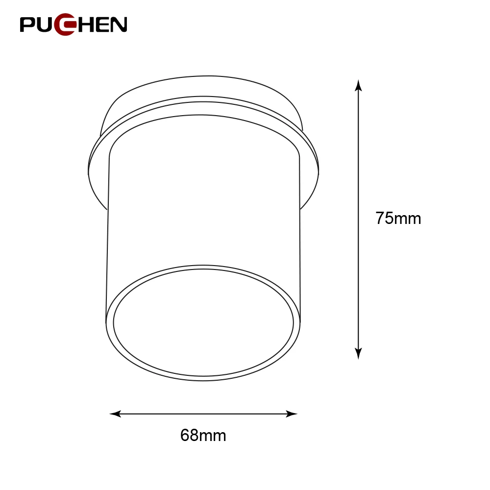 Puchen براءة اختراع الألومنيوم Gu10 Mr16 سقف Led النازل سطح شنت النازل إضاءة هابطة متراجع