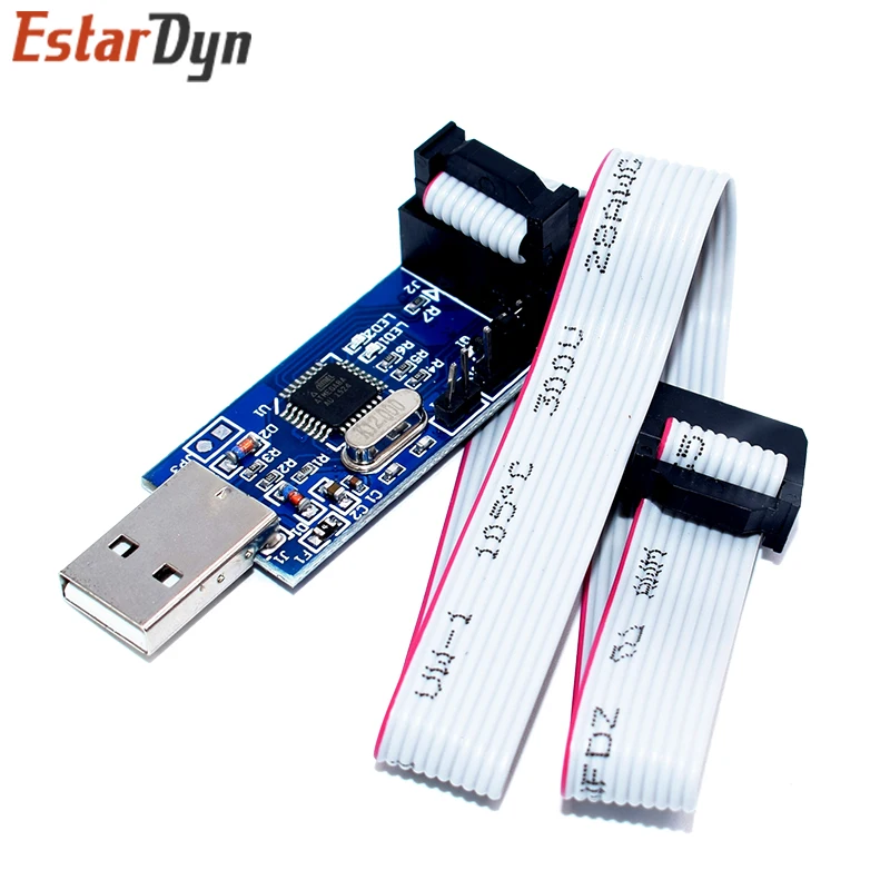 USBASP USBISP AVR Programmer USB ISP USB ASP ATMEGA8 ATMEGA128 Support Win7 64K 10Pin To 6 Pin Adapter Board