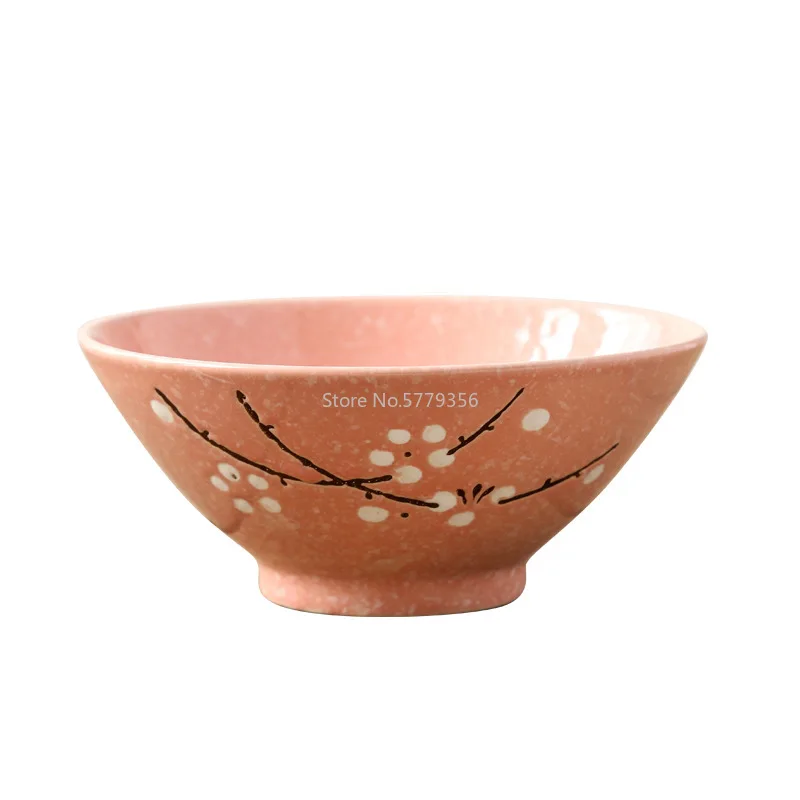 Japanese Style 7-inch Bucket Bowl Hotel Ramen Bowl Sushi Hotel Noodle Bowl Creative Large Snowflake Porcelain Salad Bowl