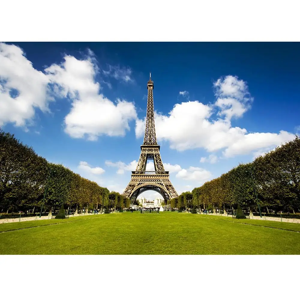 Photo Backdrop Eiffel Tower Square Computer Printed Photocall Background for Children Baby Wedding Photoshoot Photography Props