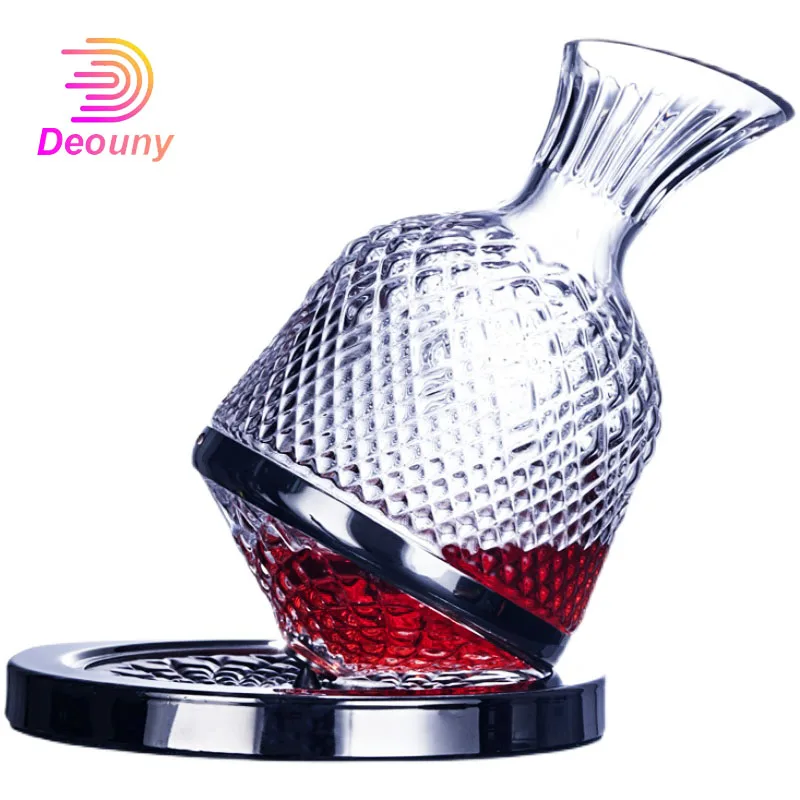 deouny-rotating-tumbler-top-wine-decanter-high-end-luxury-consumer-and-commercial-crystal-glass