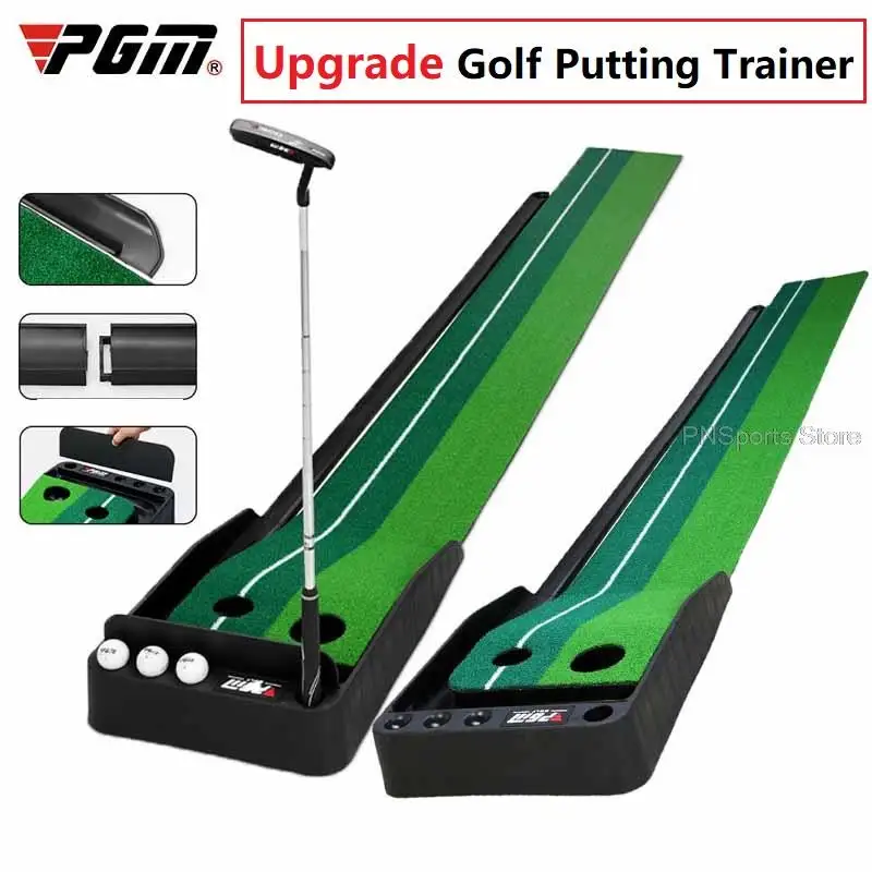 

PGM Training Tool Golf Putting Mat 2.5m 3m Driving Trainer Putter Practice Pad Chipping Hitting Carpet Green Home/Outdoor/Office