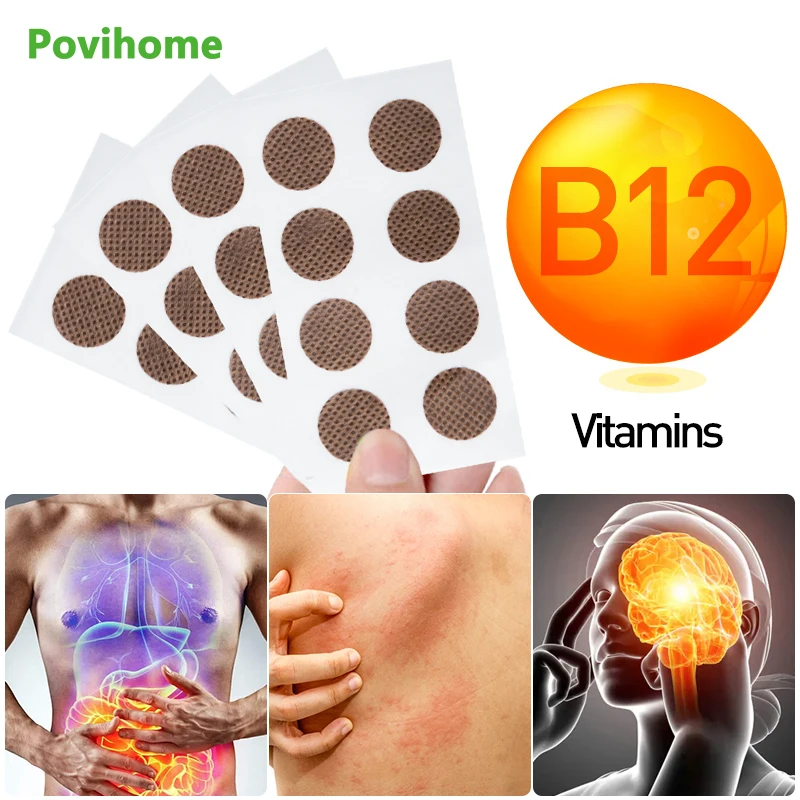 40pcs/lot Vitamin Energy Plaster Medicine Patch b12 Promote Cell Mature Adjustable Protein Metabolism Muscle Relax Sticker D3252