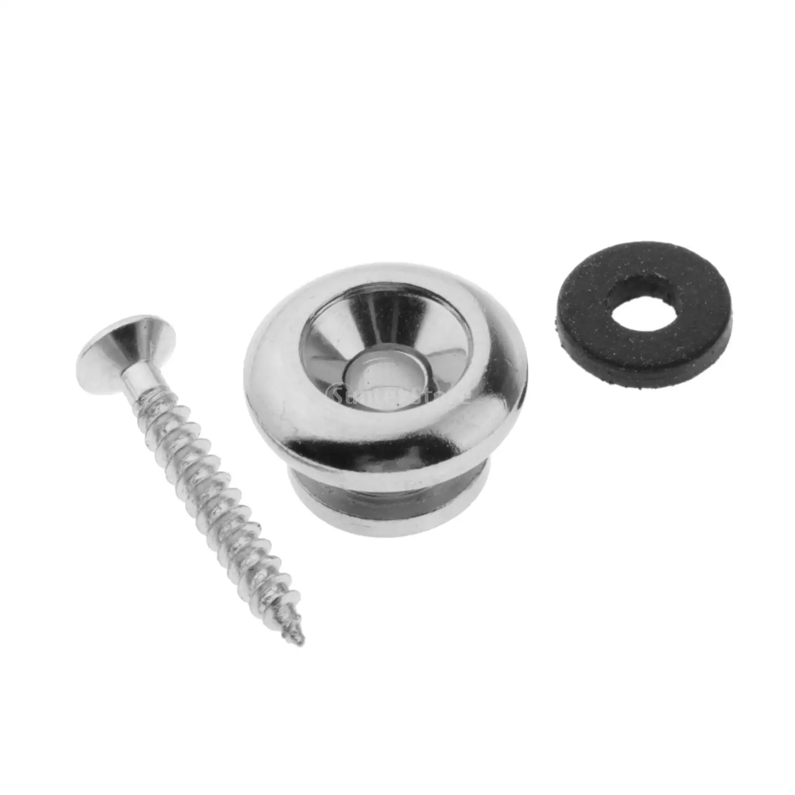 10Pcs/Lot Chrome Guitar Strap Buttons Strap Locks Metal Mushrooms Head End Pins Classical Nut Parts Lock Black Banjo Head Bass