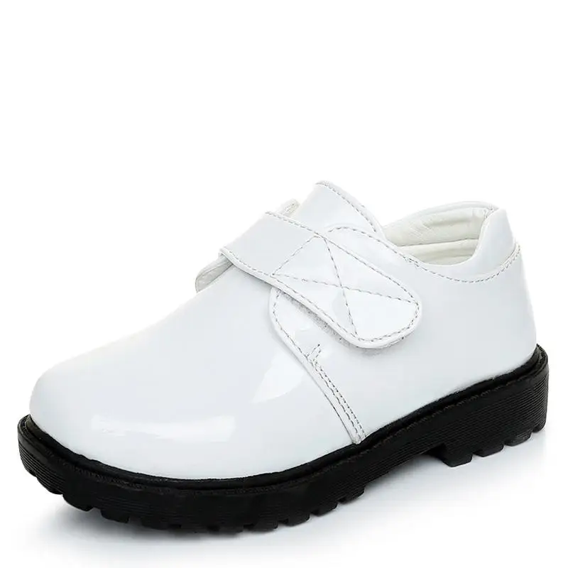 New Boys Leather Shoes British Style School Performance Kids Wedding Party Shoes White Black Casual Children Moccasins Shoes