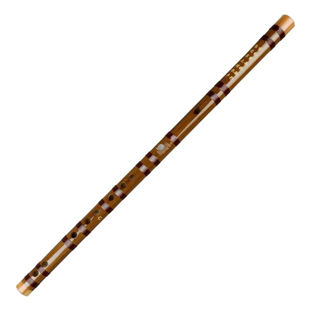 Handmade Bamboo Flute, CDEFG Key, Brown, WoodwindDizi with Line, Suitable for Beginners