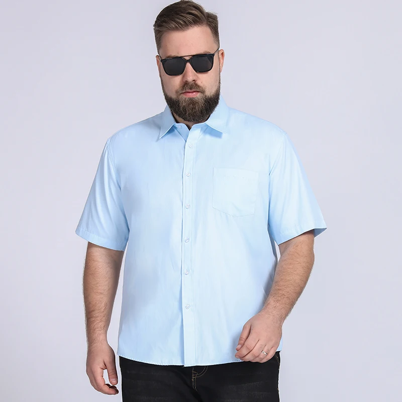 

160KG Summer Plus size shirt 8XL Bust 147cm 5XL 6XL 7XL short sleeve large size men shirts