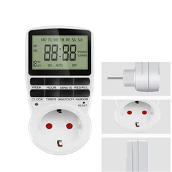 Digital Timer Switch Electronic 12/24 Hour Programmable Timing Socket Kitchen Appliance Time Control EU UK US AU FR Plug Outlet