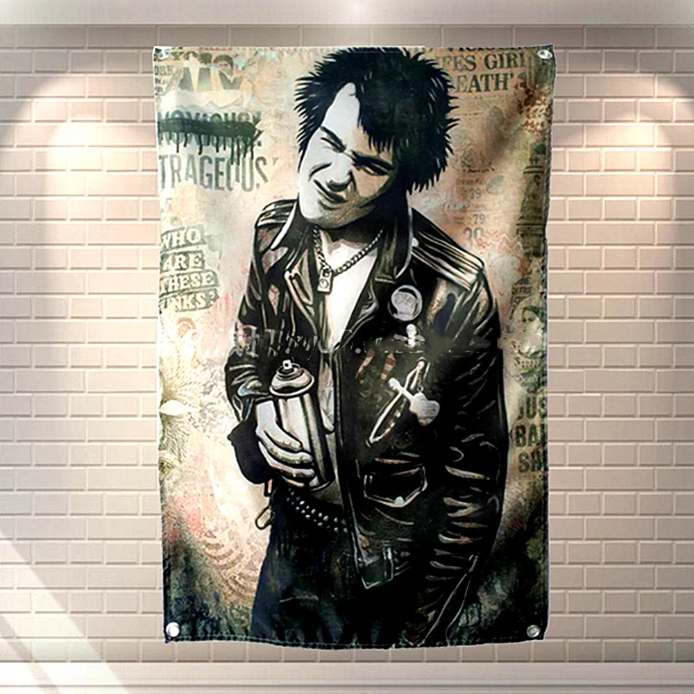 

Rock and Roll Band Singer Music Retro Flag Banner Poster Canvas Wall Sticker Tapestry Print Art Party Music Festival Wall Decor