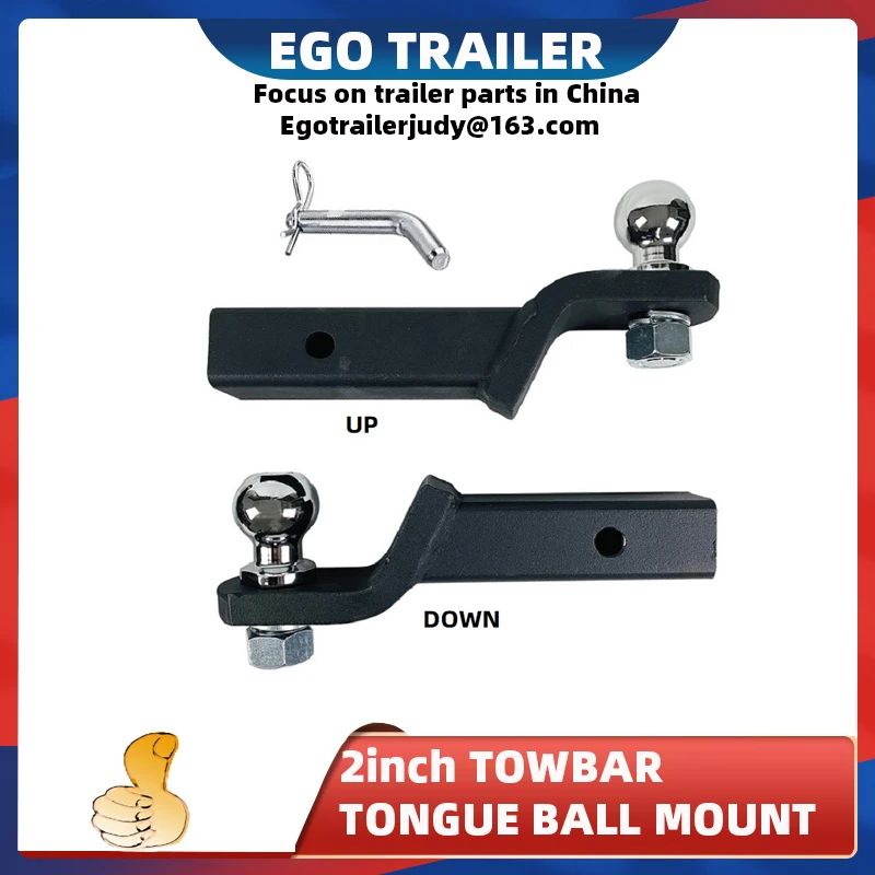 EgoTrailer 2inch Drop Towbar Tow Bar Ball Mount Tongue Hitch Tra iWITH TRAILER TOWBALL BALL and hitch pin trailer parts