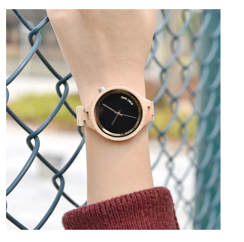 BOBO BIRD Woman Watch Customized Name On Dial Wooden Simple Design Personalized Wristwatch Dropshipping In Gift Box reloj mujer