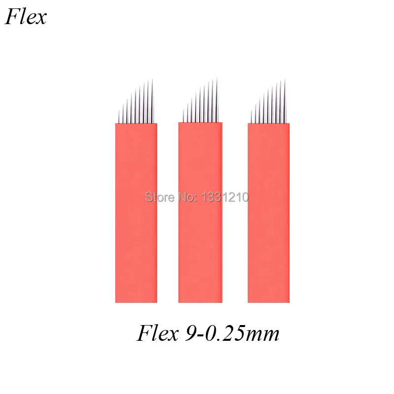 フレックス 9 Diam 0.25 ミリメートル赤 Microblading タトゥーニードル Flexy マニュアル刃アートメイク用ペン