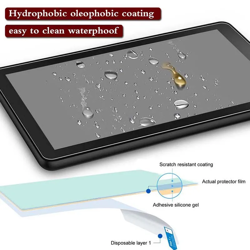 2Pcs Tablet Tempered Glass Screen Protector Cover for Teclast A10S  Tablet HD Eye Protection Explosion-Proof Tempered Film