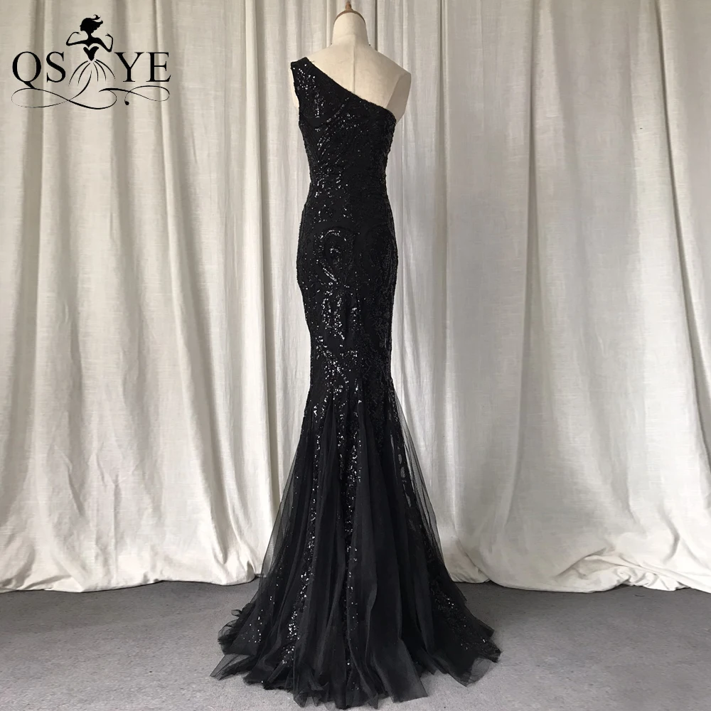 Robe de soirée noire à paillettes pour femmes, motif scintillant, robe de Rhsirène en dentelle, longue robe de soirée formelle, mode, 2025