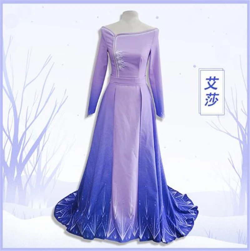 Hot Queen 2 Dress Cosplay Costume Anime Snow Princess Gorgeous Dress Adult Cos Party Dress H