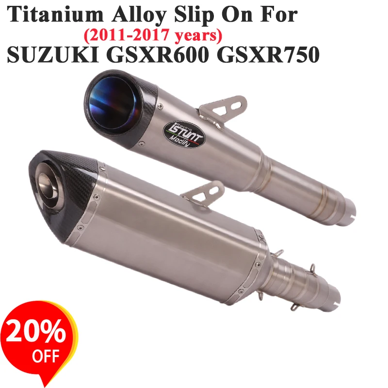 Titanium Alloy Slip On For GSXR600 GSXR750 GSXR 750 600 Motorcycle GP Exhaust System Escape Modify Link Pipe Muffler DB Killer