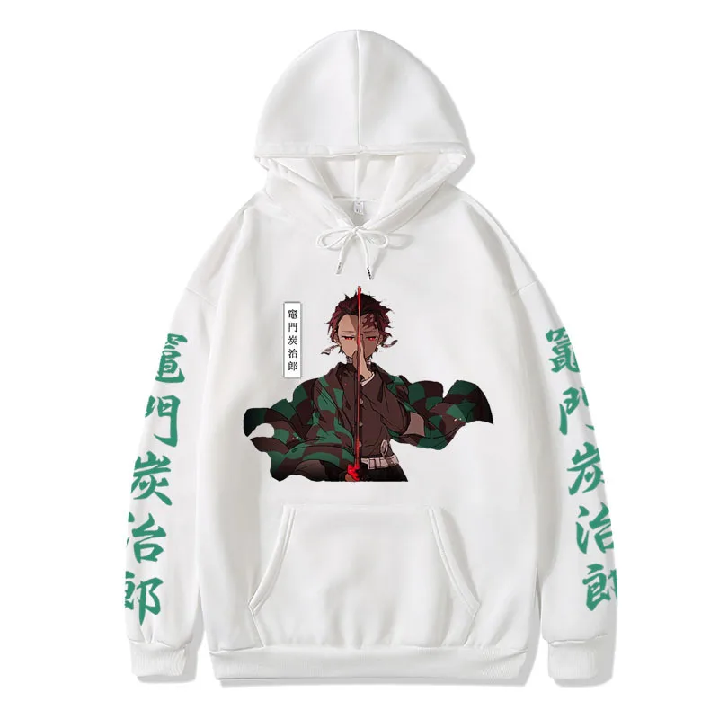 Anime Demon Slayer Tanjirou Nezuko Zenitsu Men/Women Hoodie Karasuno Couples Drawstring Sweatshirt Retro Streetwear Unisex Top