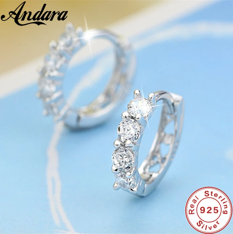 Wholesale 925 Sterling Silver Earrings Inlaid With Zircon Crystal Earrings For Women Wedding Jewelry Gifts