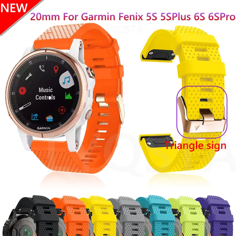 20mm For Fenix 6S 5S Smart Watch Strap Silicone Band For Garmin Fenix 5X 5 Plus 6X 6 Pro Quick Release Wristband Bracelet Correa