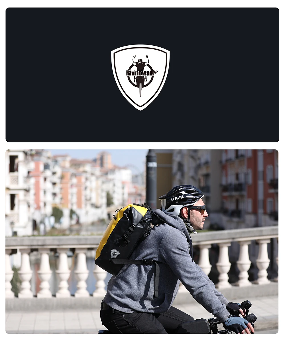 Rhino walk Bike Packt asche wasserdicht 27l Fahrrad Side Pack multifunktion ale Rücksitz Radfahren Travelling Storage Bikepacking – Detail 29