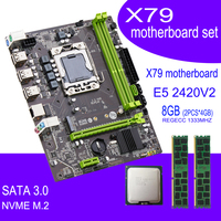 QIYIDA X79 motherboard with XEON E5 2420 V2 2*4GB = 8GB DDR3 memory combo kit set NVME MATX Server