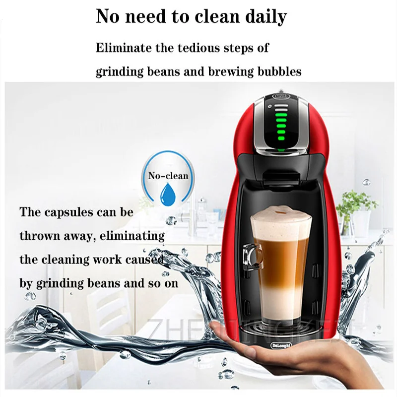 Red Capsule Coffee Machine 6-10 Cups 1500W Home Office Fully Automatic Electric Coffee Machine 220V Milk Tea Shop Dessert Shop