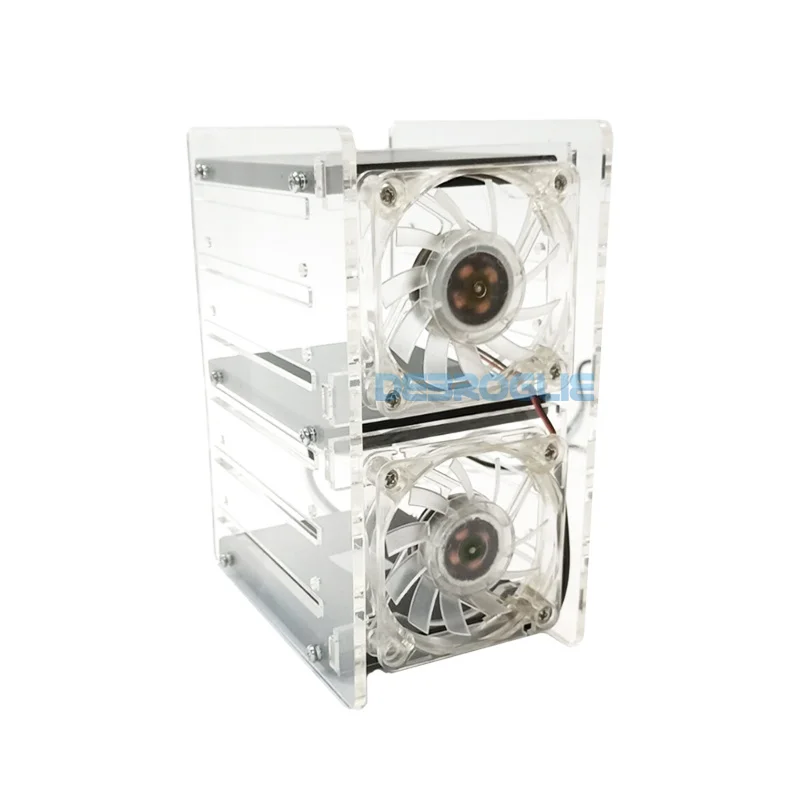 2.5inch hard drive cooling bracket transparent multi-disc stacking mobile hard disk external DIY15mm thick SSD HDD