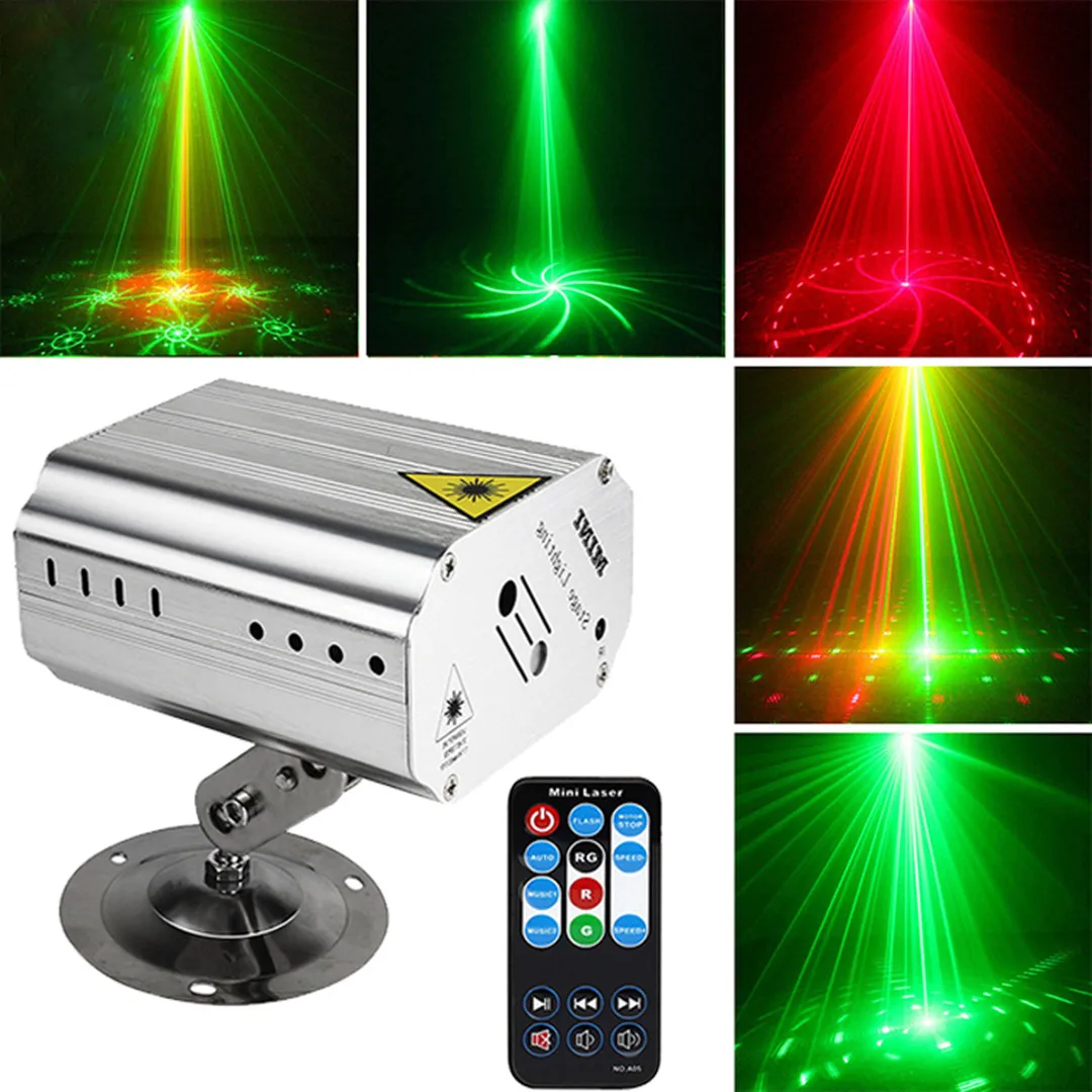 

Laser Remote Control Christmas Lights DJ Disco Stage Decoration Effect Atmosphere Projector For Family KTV Brithday Party Lamp