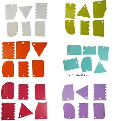 6 st keramikplastskrapa verktyg lerskulptur tandform keramik lerskulptur snidningsverktyg DIY lertexturskrapa 10 best sales texturerade konstverktyg - №3