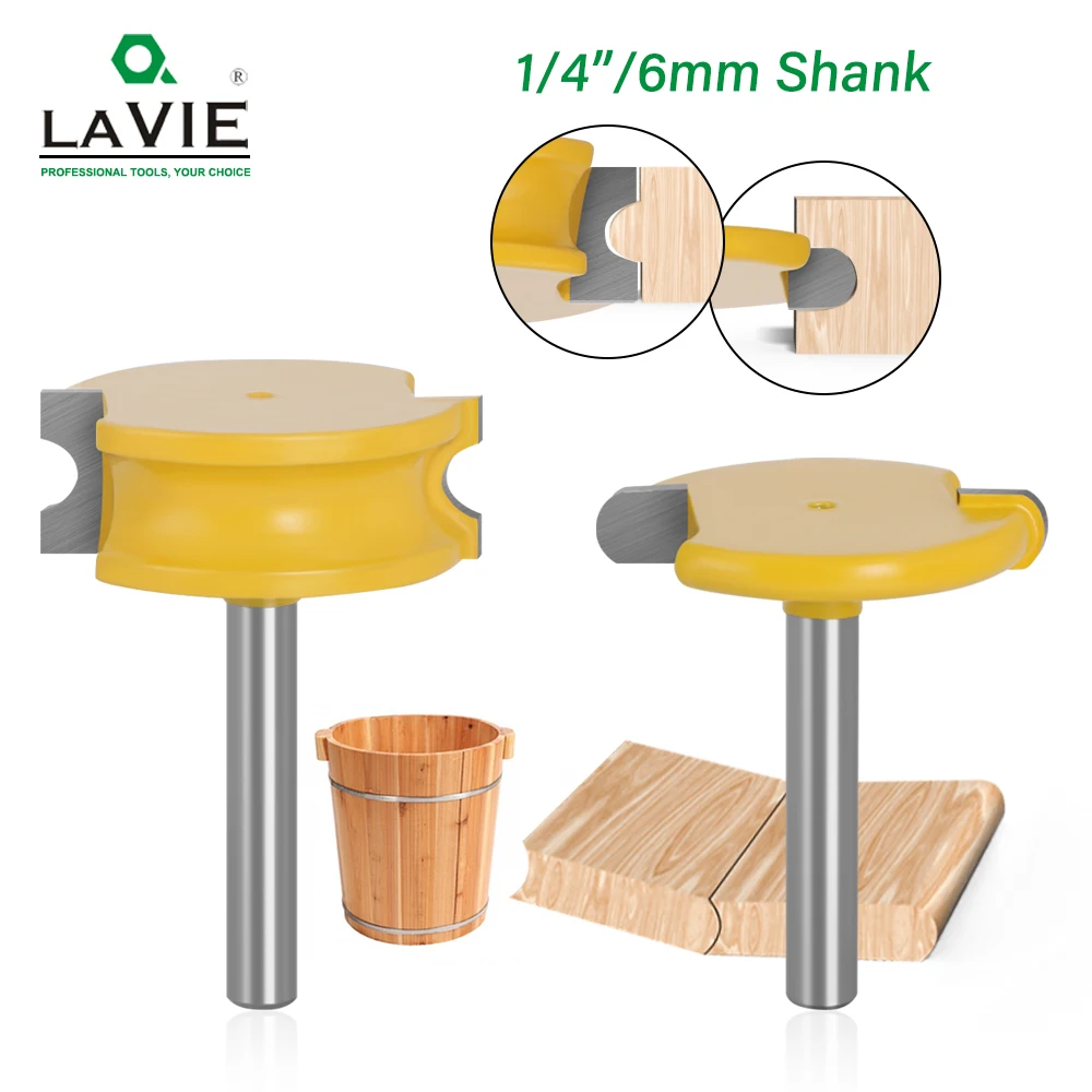 Shank Flauta e Bead Router Bit, Tenon Bits, Slotting Router Bit Set, fresa para madeira, arco madeira, T-Shaped, 6mm, 1/4 \