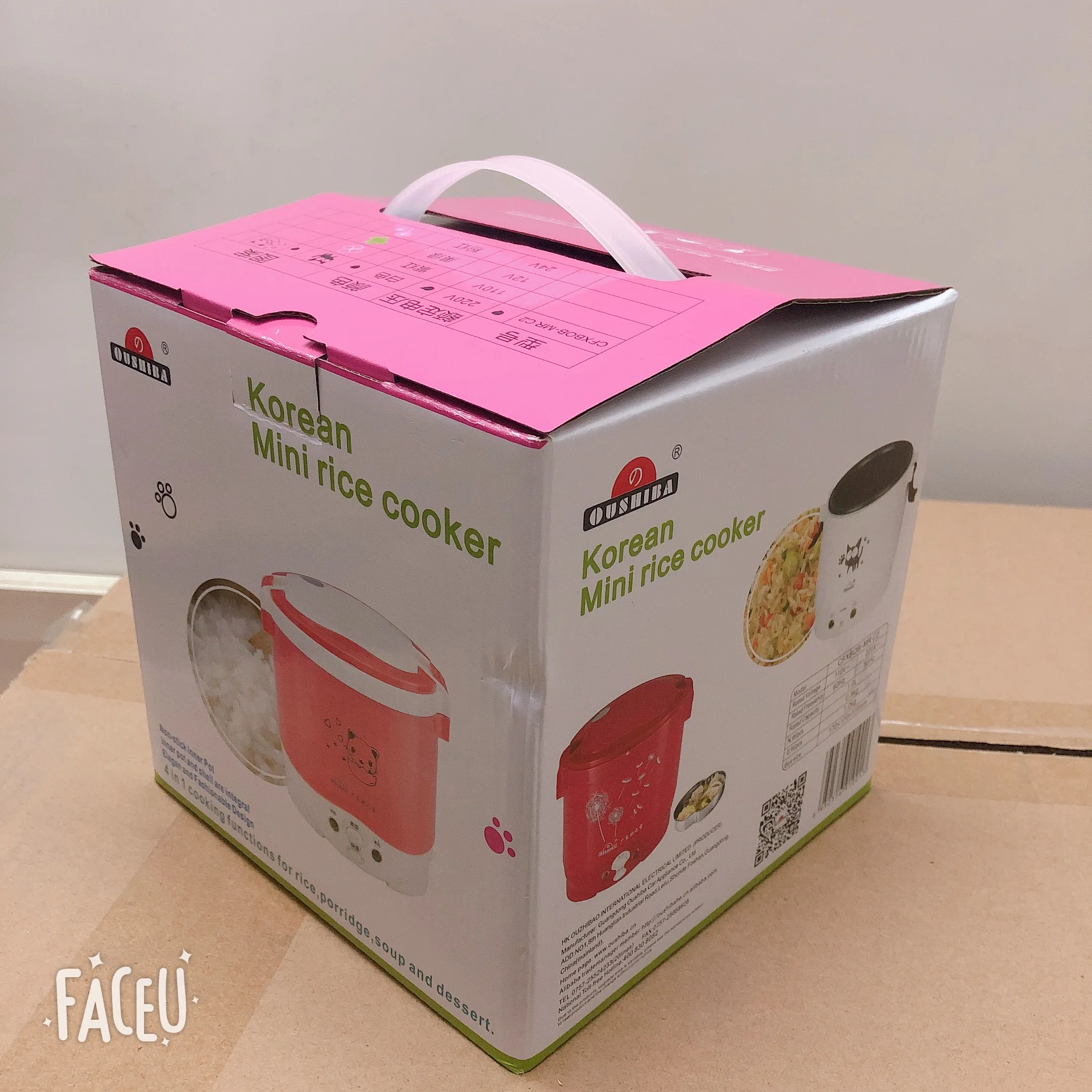 110V 국가에 대한 영어 지침이 포함된 2인용 주택에 사용되는 1L 110V 밥솥